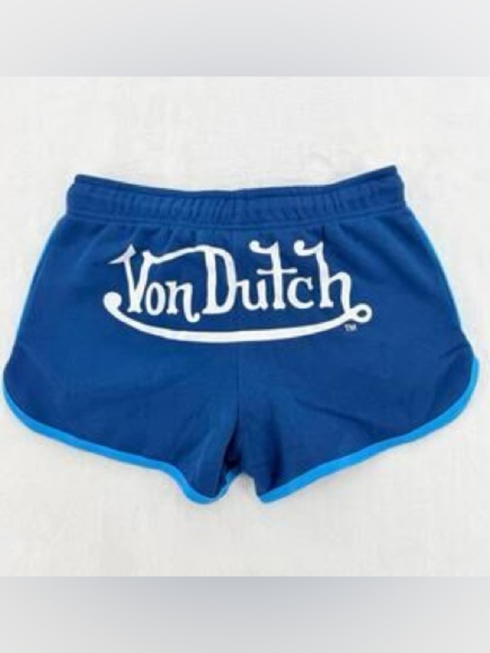 Von Dutch Blue Women's Retro Track Shorts NWT